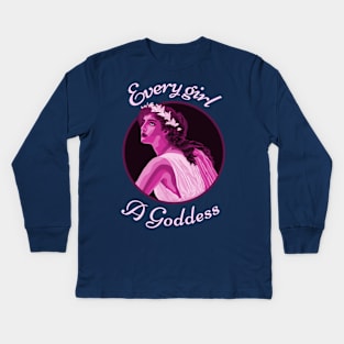 Every Girl a Goddess Kids Long Sleeve T-Shirt